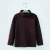 Versão coreana de camisa base de algodão escovado de gola alta para crianças meninos e meninas casaco base de algodão não desbota e não faz bolinhas