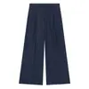 Comercio exterior transfronterizo ropa de mujer moda estilo europeo y americano blazer corto de manga larga cuello redondo conjunto de pantalones rectos plisados casual