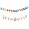 Nueva decoración para fiesta temática de Pascua, conejito, huevo, bandera, fondo de flores, tela decorativa, traje