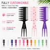 Pente Plástico Três em Um, Pente Retro para Cabelo Oleoso, Pente Especial para Salão de Cabeleireiro Masculino Espinha de Peixe, Pente Largo para Cabelo Oleoso em Estoque
