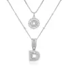 Collar con Colgante de Letra Inicial A-Z Transfronterizo Europeo y Americano Moda Personalidad Doble Capa Letra Colgante de Diamante Cadena de Clavícula