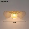 Lustre de bambu trançado estilo japonês para escadas, lustre vintage para restaurantes, lustre criativo para restaurantes de hot pot, hotéis e pousadas, feito à mão