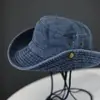 Estilo Chica Caliente Americana Sombrero de Pescador de Algodón Lavado Sombrero para el Sol para Acampar al Aire Libre
