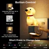 Luz de Noche de Mesita de Noche GY158 Perro Dachshund de Vinilo Lindo Luz de Color RGB Sensor de Luz de Noche para Habitación Infantil, Modelo de Enchufe