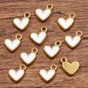 1 5 colores 9X9mm acero inoxidable dorado gota de aceite corazón de durazno amor colgante pequeño de color accesorios de joyería diy