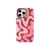 Directamente del Fabricante, Funda de Teléfono Magnética Personalizada Rosa con Líneas Irregulares para iPhone 15 Pro Max Apple 17 Pro