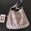 Estilo Ins Coreano Mismo Estilo Bolsa Floral con Fondo de Arroz Mismo Estilo que Sun Yizhen Love's Forced Litching Bolso de Hombro Delgado de Algodón Bolso Cruzado