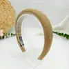 Faixa de cabelo de esponja com glitter xadrez tecido de cor sólida transfronteiriça, faixa de cabelo antiderrapante, acessório versátil que faz o rosto parecer menor e realça o temperamento