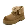 Botas Martin retro europeas de dos vías con tapa abatible para mujer, gamuza de vaca, suela gruesa, aumento interior de altura, botines cortos para mujer, zapatos de senderismo para exteriores