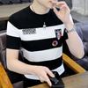 Moda Crewneck Ice Silk T-shirt de manga curta Verão Masculino Nova moda adolescente meia-manga bonito All-match Top T Masculino