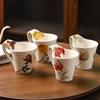 Conjunto de canecas de cerâmica para casa com design exclusivo da loja de flores de Paris, ideal para café e água, com grande capacidade.