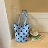 Bolso de mujer con estampado de lunares estilo coreano, modelo nuevo 2026, gran capacidad, bolso de mano moderno y versátil, bolso de hombro casual de nicho