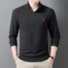 Camiseta Interior de Terciopelo con Media Cremallera para Hombre 2025 Otoño e Invierno Nueva Moda Bordado de Logo de Pony Sudadera Cálida Cepillada para Hombre