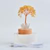 Luminária de Mesa Noturna Branca com Pedras de Cristal Naturais e Árvore da Fortuna com USB Lâmpada Decorativa Enfeites de Escritório