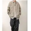 Camisa Xadrez Retro Japonesa Masculina Primavera e Outono Nova Tendência Solta Versátil Gola de Lapela Simples Manga Longa Camisa Jaqueta