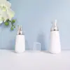 En stock botella cónica blanca de espuma de 60 ml, botella espumadora de PET para mousse de 100 ml, dispensador portátil de espuma facial