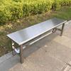 Fábrica de Mesas de Jantar de Aço Inoxidável Staff Escolar Conjunto Integrado de Mesa e Cadeiras de Jantar para 4 ou 8 Pessoas, Mesa e Cadeiras Combinadas Contra a Parede