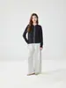 Nuevo Cárdigan de Cachemira con Cuello Redondo, Lentejuelas y Encaje para Otoño/Invierno, Tejido de Punto de Manga Larga para Mujer, Top Suave y Agradable para la Piel