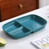 Plato de paja de trigo de tres compartimentos para reducción de grasa, plato de comida saludable, desayuno, fideos cuantitativos, plato de comida ligera de frutas y verduras, plato de plástico
