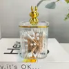 Caixa de Armazenamento de Fio Dental de Alta Qualidade e Cotonetes de Maquiagem, Porta-Palitos de Dente de Luxo Leve, Recipiente de Vidro Criativo Personalizado de Alta Qualidade para Palitos de Dente Doméstico