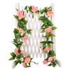 Decoración de arco de boda de ratán de rosa de simulación, paisajismo comercial con enredaderas que cubren la pared, flores artificiales al por mayor