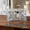 Portatarjetas de estilo japonés de doble capa de PVC con broches de presión desmontables para guardar tarjetas pequeñas, polaroids, identificaciones y monedas