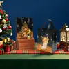 Bolsas de regalo de Navidad negras no tejidas en stock, bolsas tipo tote grandes y gruesas, bolsas de compras para Nochebuena, empaque al por mayor