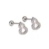 Nuevos Pendientes de Verano con Forma de Calabaza con Incrustación Completa de Diamantes, Tornillos de la Suerte Huecos, Súper Brillantes, Lujo Ligero, Pendientes Versátiles para Mujer