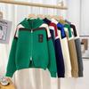 Outono 2024 Novo Cardigan de Tricô Gola Alta Tendência de Moda Versátil Casual Legal Jaqueta Bonita Top para Homens