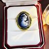 Broche Antigo de Cabeça de Beleza em Relevo, Alfinete de Retrato Cameo da Corte Retrô, Acessórios de Luxo Leve para Casacos e Ternos Atacado