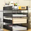 Estante de escritorio para archivos A3A4, estante de metal para documentos, caja de archivos, estante de almacenamiento de archivos de varias capas, caja de almacenamiento para carpetas de archivos