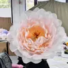 Flores Artificiales Grandes de Seda para Decoraciones de Pasillo de Boda, Flores Tridimensionales de Organza, Decoraciones para Exhibición en Centros Comerciales, Flores Artificiales