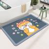 Alfombrilla de baño absorbente, de secado rápido, antideslizante, con diatomeas, suave, con dibujos animados
