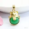 Colgante de Jadeíta Ágata Verde Bolsa de Dinero Collar Estilo Étnico Fábrica Venta al por Mayor Dropshipping S3112401