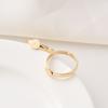Anillo de oro de 14 quilates con preservación del color, hecho a mano, con cuentas de medio agujero, alfiler, anillo abierto de platino, accesorios de joyería.