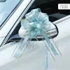 Red de Hilo Decoración Coche de Boda Estilo Carta de Confesión Nudo de Flor Perezoso Lazo Espejo Lateral Flor de Bola Grande Decoración de Escalera