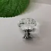 Manija de Diamante de Cristal, Herraje Blanco de Cristal para Puerta de Gabinete de Agujero Único, Accesorios de Muebles para Cajones, Decoración de Diamante de Cristal