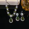 Set Transfronterizo Estilo Europeo y Americano Zirconia Cúbica Microincrustada Cadena para Clavícula Collar de Flores Joyería de Uso Diario Accesorios para Mujeres