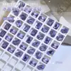 Joyería para uñas de forma especial con fondo puntiagudo color morado cristal al por mayor Super Brillante corazón mariposa vidrio morado diamante grande accesorios para uñas