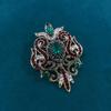 Broche Nuevo Vintage Hueco de Pedrería Estilo Corte Indio Pin para Chaqueta de Traje Joyería Accesorios Atmosféricos para Bufanda de Mujer