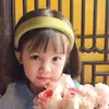 Foto de Liu Yifei con ramo Diadema de Xu Hongdou Versión infantil Diadema Verde Sol Cálido Fresco Diadema de Verano Accesorio para el Cabello de Celebridad de Internet