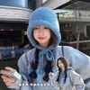 Gorro de Lana a Cuadros Rombo Retro para Mujer en Otoño e Invierno Diseño de Nicho Gorro Tejido Cálido y Resistente al Frío Gorro Frío Baotou
