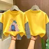 Camiseta de manga larga para niña, nuevo estilo primavera/otoño 2026, base infantil moderna y linda, conjunto de otoño de algodón puro, top tipo dos piezas