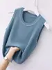 Colete Novo Estilo Feminino Roupa Externa Interna Slim-fit Cor Sólida Com Fio Gola Redonda Sem Mangas Top Emagrecedor Versátil Tamanho Grande Fino Base