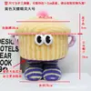 Monstruo Pequeño Peluche Contenedor de Almacenamiento para Juguetes Infantiles Cubo de Juguete de Tela de Dibujos Animados con Tapa Organizador Cilíndrico Herramienta Mágica