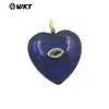 Wt-P2042 Joyería de Piedras Preciosas con Forma de Corazón Tridimensional, Obsidiana, Lapislázuli y Circonita Incrustada - Pendientes, Collar, Colgante