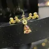 Anillo Versa Nuevo Estilo Francés Super Hada Encaje Borla Gota de Agua Aguamarina Aro de Luz Lujo Nicho Estilo Corte Pulsera