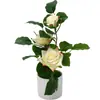 Plantas artificiais de rosa em vaso para decoração de casa, display de mesa, fabricante de rosas com bordas onduladas, pequenas plantas em vaso criativas - Amazon transfronteiriça