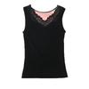 Chaleco Cálido para Mujer, Terciopelo Engrosado, Bordado de Malla, Artículos para Mujer, Nuevas Prendas Interiores de Invierno, Camisas Base