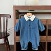Nova Camisa Casual Contrastante para Meninos Outono 2024 Baby Stychy Solta Estilo Coreano Abas Casaco Primavera e Outono Tendência